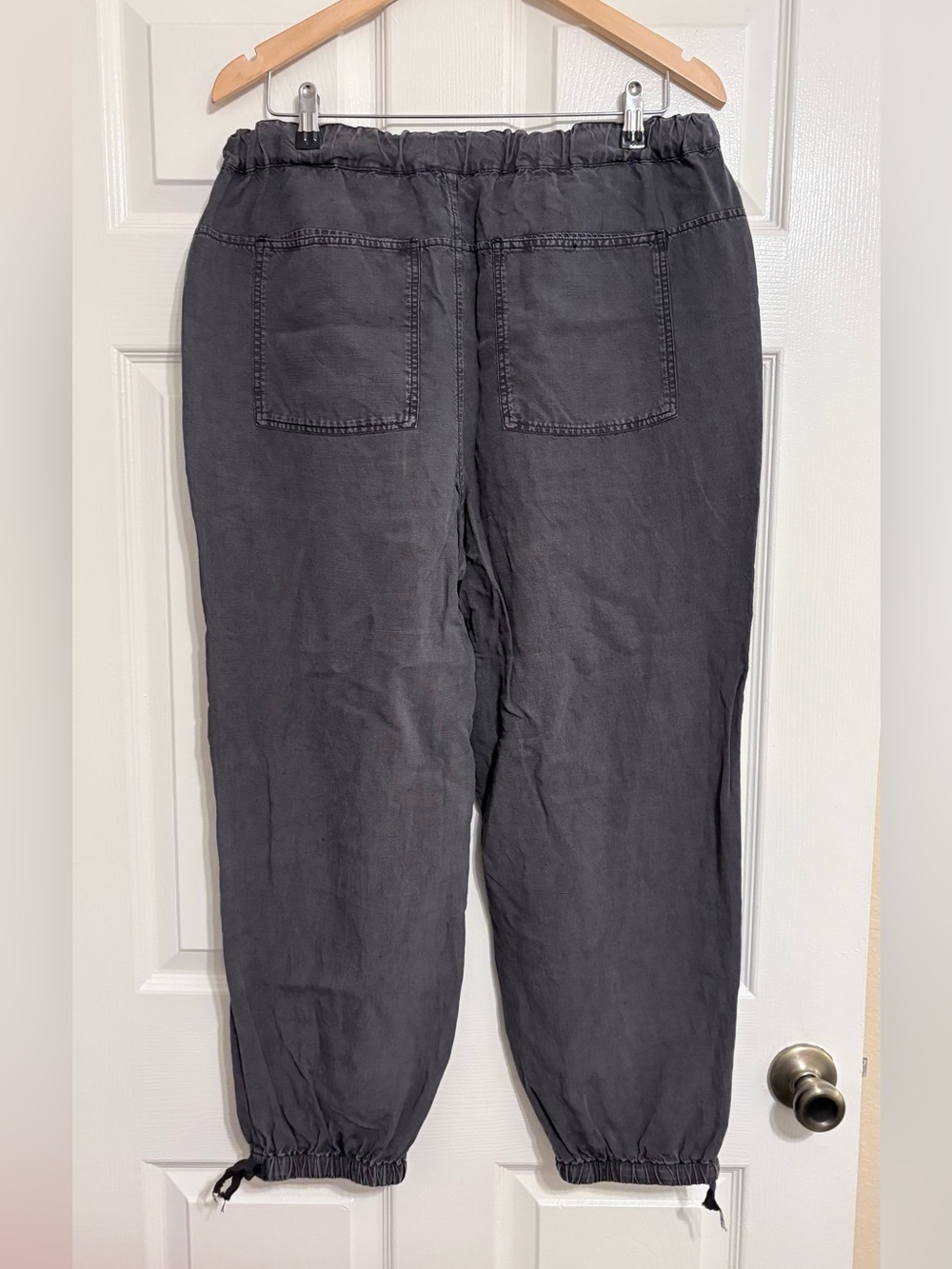 Pilcro Anthropologie Lyocell Linen Blend Wide Leg Utility Joggers tie waist M - Picture 4 of 9